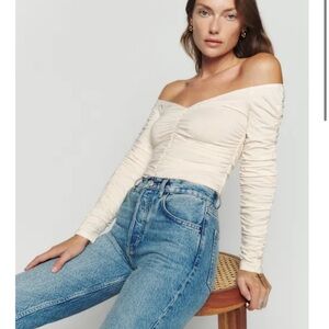 Reformation Leonora Knit Top Cream - Size M